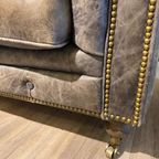 Stoere Chesterfield 3 Zits Bank In Vintage Taupe Bruin Leder thumbnail 8