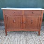 Art Deco Kastje Jr 20 Eiken Commode Wastafelkastje Dressoir thumbnail 9