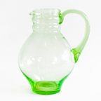 A.D. Copier Voor Royal Leerdam, Water Kan, Glas En Blad / Bord, Uranium Glass, Anna Green | Kerst thumbnail 4