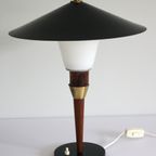 Oude Deense Bureaulamp In Metaal, Hout En Glas - Lyfa - Denemarken Jaren 50 - thumbnail 4