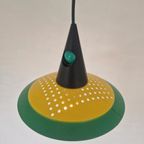 Memphis Milano Postmodern Hanglamp Design Geel Groen. thumbnail 2