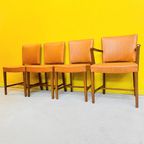 Set Vintage Deens Design Eetkamerstoelen Skai Oranje thumbnail 4