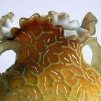 Victorian Glass Peach Sunrise Coralene Vase, Late 19Th Century. thumbnail 11