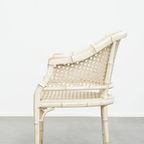 Gezellige Vintage Jaren 70 Design Stoel Van Jonathan Adler Gemaakt Van Riet En Bamboe thumbnail 5