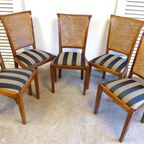 Prachtige Rode Bruine Witte Vintage Retro Formica Stoelen thumbnail 13