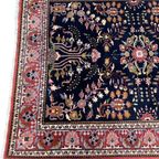 Handgeknoopt Floral Vloerkleed Vierkant 160X205Cm Wol Katoen Donkerblauw Perzisch Tapijt thumbnail 10
