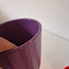 Retro Paarse Bloempot Mand Structuur Kamerplant Pot thumbnail 5