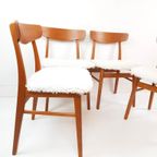 4 Vintage Deense Farstrup Stoelen Nieuw Gestoffeerd Pluche thumbnail 6