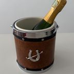 Vintage Western Cowboy Design Ijsemmer, Icebucket Van Imitatieleer En Zilverkleurige Kunststof thumbnail 6