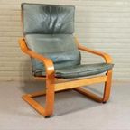 Vintage Poang Leren Fauteuil, Noboru Nakamura Voor Ikea thumbnail 4