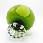 Aseda Groen Glazen Glas Kom Op Voet thumbnail 6