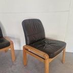 Vintage Sedus Eiken En Leer Design Fauteuils thumbnail 5