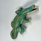 Groot Vintage Keramieken Beeld Van Krokodil, Italie 1970's thumbnail 6