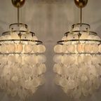 Set Van 2 Hanglampen Capiz Schelpen Lampen Opaline Parelmoer Goud Frame thumbnail 6