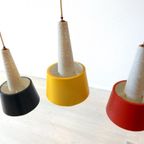 Vintage Lamp Hanglamp Jaren 60 Rood Zwart Geel thumbnail 2