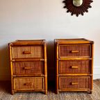 2 Rotan Nachtkastjes Vintage Jaten 70 thumbnail 7