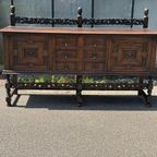 Jacobean Style Carved Oak Sideboard thumbnail 3