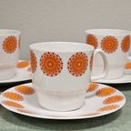 Retro Vintage Ontbijtservies Oranje (4 Persoons) thumbnail 6