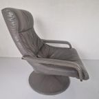 Vintage Jaren 70 Leren Draai Fauteuil Space Age Tulp Voet. thumbnail 6