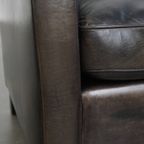 Stijlvolle En Comfortabele Zwart/ Grijze Design Fauteuil/ Armchair Gemaakt Van Schapenleer thumbnail 3