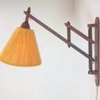 Vintage Fog & Mørup Teak Wandlamp Schaar Lamp Rope '50 Deens thumbnail 2