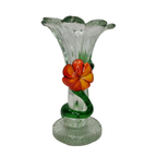 Vintage Glazen Vaas Met Bloemen thumbnail 2