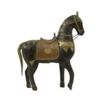 Vintage Houten Marwari Paard Koper Messing Beeld Sculptuur 27Cm thumbnail 3