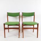 Deense Stoelen | Dining Chairs Danish Green Wool Teak Wood thumbnail 10