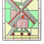 Vintage Glasraam Molen Glas In Lood Zonnevanger 47X37Cm thumbnail 10