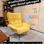 * Vintage Draaifauteuil Herbekleed Deense Fauteuil Draaistoel thumbnail 2