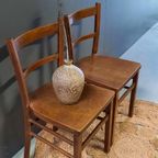 Brocante Vintage Landelijke Eikenhouten Armstoel Biezen Zitt thumbnail 23