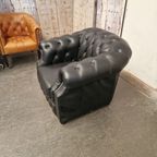 Charlston Fauteuil Classic Chesterfield – Zwart thumbnail 4