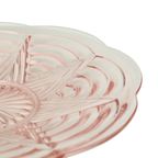 Vintage Art Deco Platte Fruitschaal Roze Geperst Glas thumbnail 10