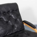 1970’s Sculptural Danish Modern Patchwork Leather Sofa / Bank thumbnail 5