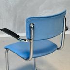 Tubax Eettafelstoelen Vintage Buisframe Blauw Beige Prijs Ps thumbnail 9