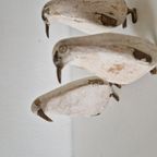 Een Set Van 4 Houten Vogels Messing Vogels Pinquin Vogels thumbnail 4