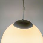 Vintage Hanglamp - Globe - Ochtendnevel - Opaalglas - Metaal - 70'S thumbnail 7