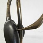 Vintage 50S Messing Kraanvogel Sculptuur Boris Lovet-Lorski / Art Deco Entwined Cranes Sculpture thumbnail 9