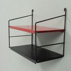 Wandrekje Met Zwarte En Rode Metalen Plank 7126 thumbnail 3