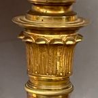 Antieke Staande Lamp In Empirestijl. Massief Hout En Massief Brons. thumbnail 4