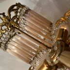 Italiaanse Opaliserende Hollywood Vintage Regency Art Nouveau Hanglamp thumbnail 2