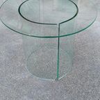 Vintage Postmodern Glazen Bijzettafel, Rond thumbnail 15