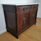 Vintage Antiek Dressoir Commode Ladekast Badkamermeubel Met Marmer Blad 404 thumbnail 11