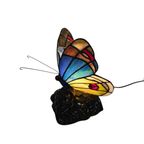 Tiffany Stijl - Vlinder - Tafellamp - Glas-in Lood - 3e Kwart 20e Eeuw thumbnail 4