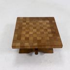 Brutalist Solid Blonde Oak Checkered Coffee Table 1970S thumbnail 6