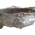 Prachtige Metalen Jardiniere, Verzilverd? Metalen Binnenbak thumbnail 8