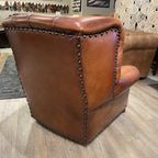 Engelse Bendic Xl Chesterfield Lounge Fauteuil In Cognac Leer thumbnail 8