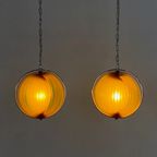 Set Of 2 Vintage "Moon" Pendant Lamps thumbnail 2