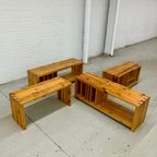 4 X Vintage Aksel Kjersgaard Pine Wood Storage Benches thumbnail 3