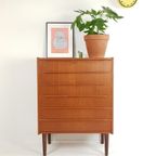 Vintage Teak Houten Ladenkast Deens 6 Lades Chest Of Drawers thumbnail 2